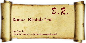 Dancz Richárd névjegykártya