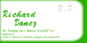 richard dancz business card